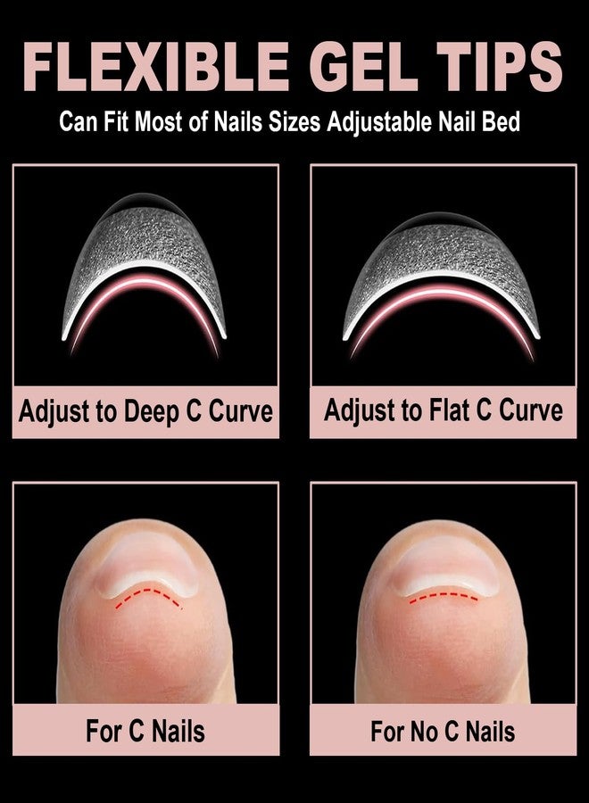 BlueZOO Gel Medium Coffin Etch X Nail Tips, 300Pcs 15 Sizes Acrylic Pre-Shaped Full Cover Clear False Nail Tip, Half Matte Press On Nails for Extension Nail Manicure Home DIY Salon Fake Nails with Box - Image 4