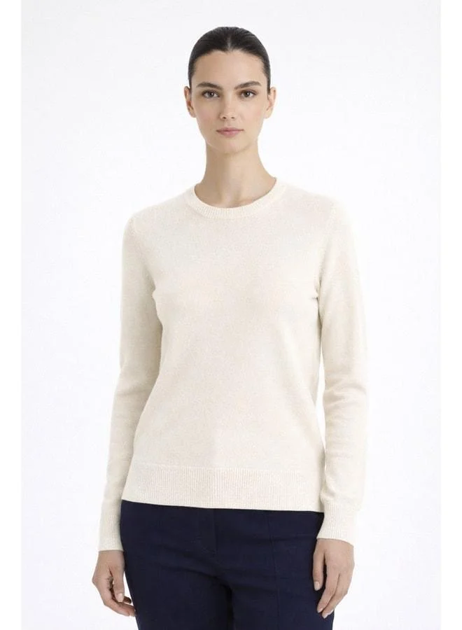 Mısırlı 1951 Ecru Bike Neck Women's Sweater