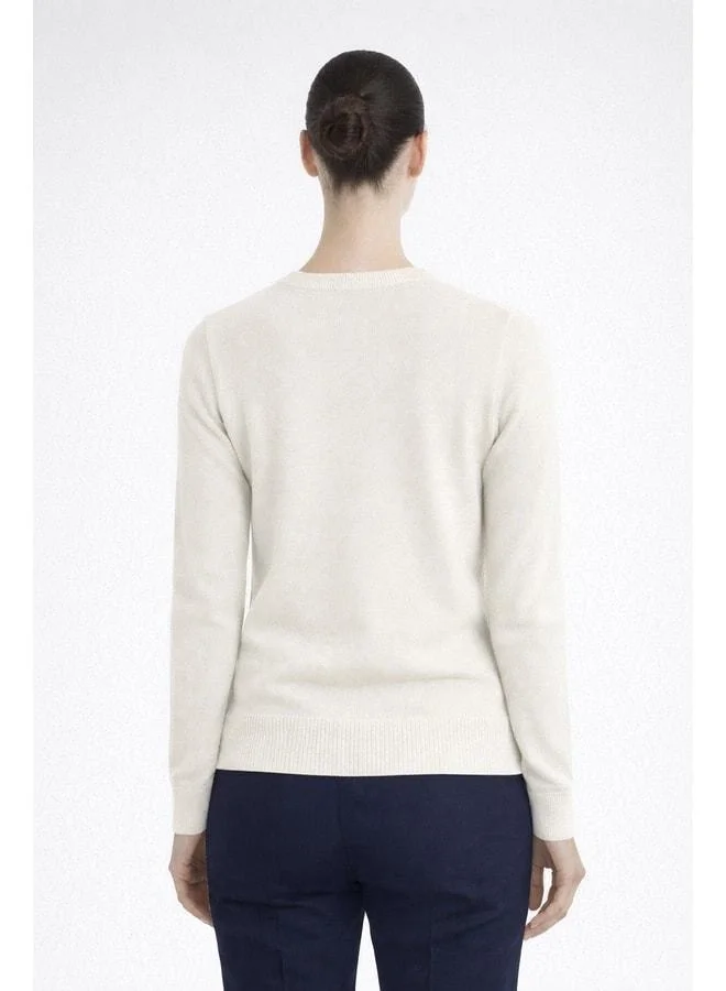 Mısırlı 1951 Ecru Bike Neck Women's Sweater
