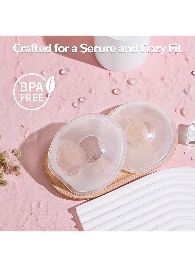 2PCS 2 in 1 Breast Milk Collector Shells, 60ML/2OZ High Capacity Leak-Proof BPA-Free Nursing Cup All-Day Comfort for Breastfeeding Moms - Image 4