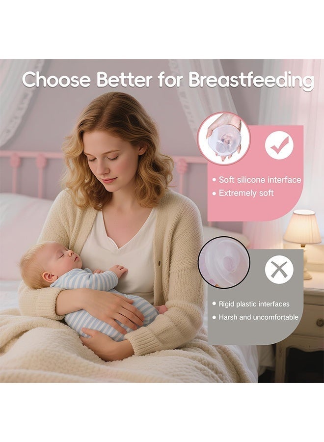 2PCS 2 in 1 Breast Milk Collector Shells, 60ML/2OZ High Capacity Leak-Proof BPA-Free Nursing Cup All-Day Comfort for Breastfeeding Moms - Image 5
