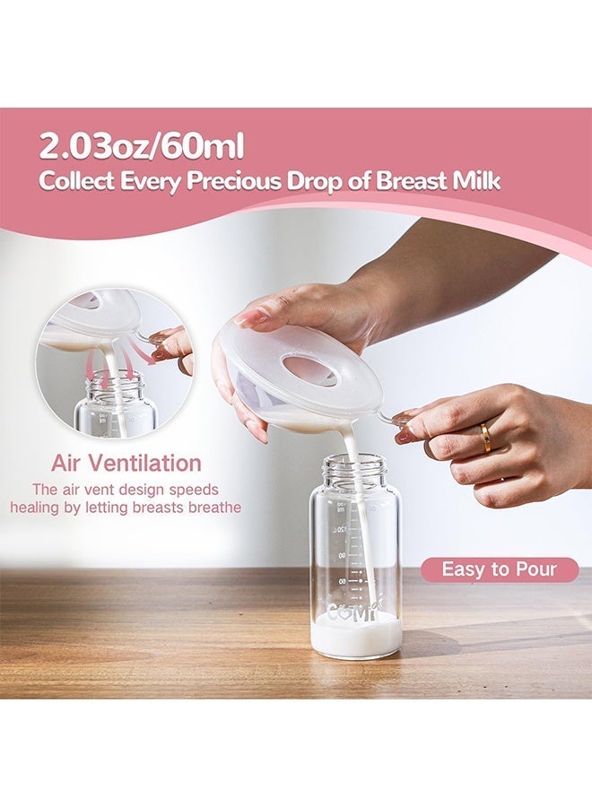 2PCS 2 in 1 Breast Milk Collector Shells, 60ML/2OZ High Capacity Leak-Proof BPA-Free Nursing Cup All-Day Comfort for Breastfeeding Moms - Image 3