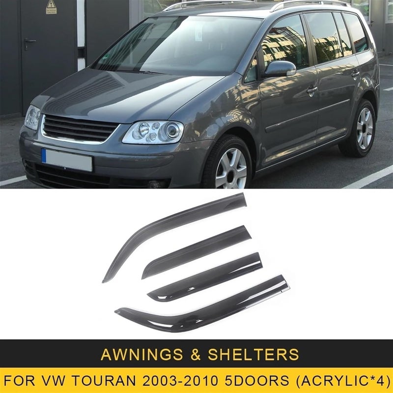 DEMULAX Black Tinted Car Side Window Visor for Volkswagen Touran - Image 5