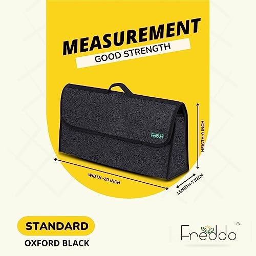 FREDDO Car Trunk Organizer | Foldable Car Boot Storage Organizer for Tools, Accessories & Groceries | Heavy Duty, Multi-Compartment | SUV & Hatchback Compatible | Standard - Black - Image 2