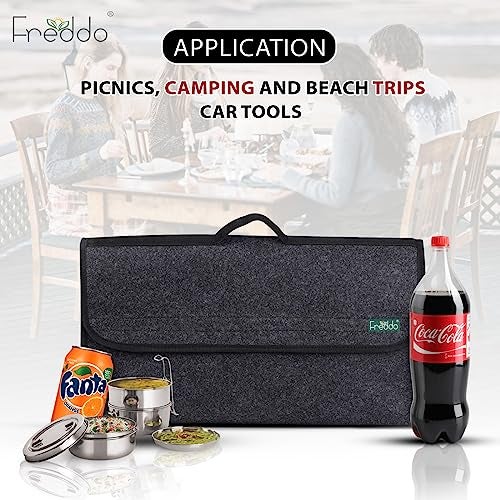 FREDDO Car Trunk Organizer | Foldable Car Boot Storage Organizer for Tools, Accessories & Groceries | Heavy Duty, Multi-Compartment | SUV & Hatchback Compatible | Standard - Black - Image 5