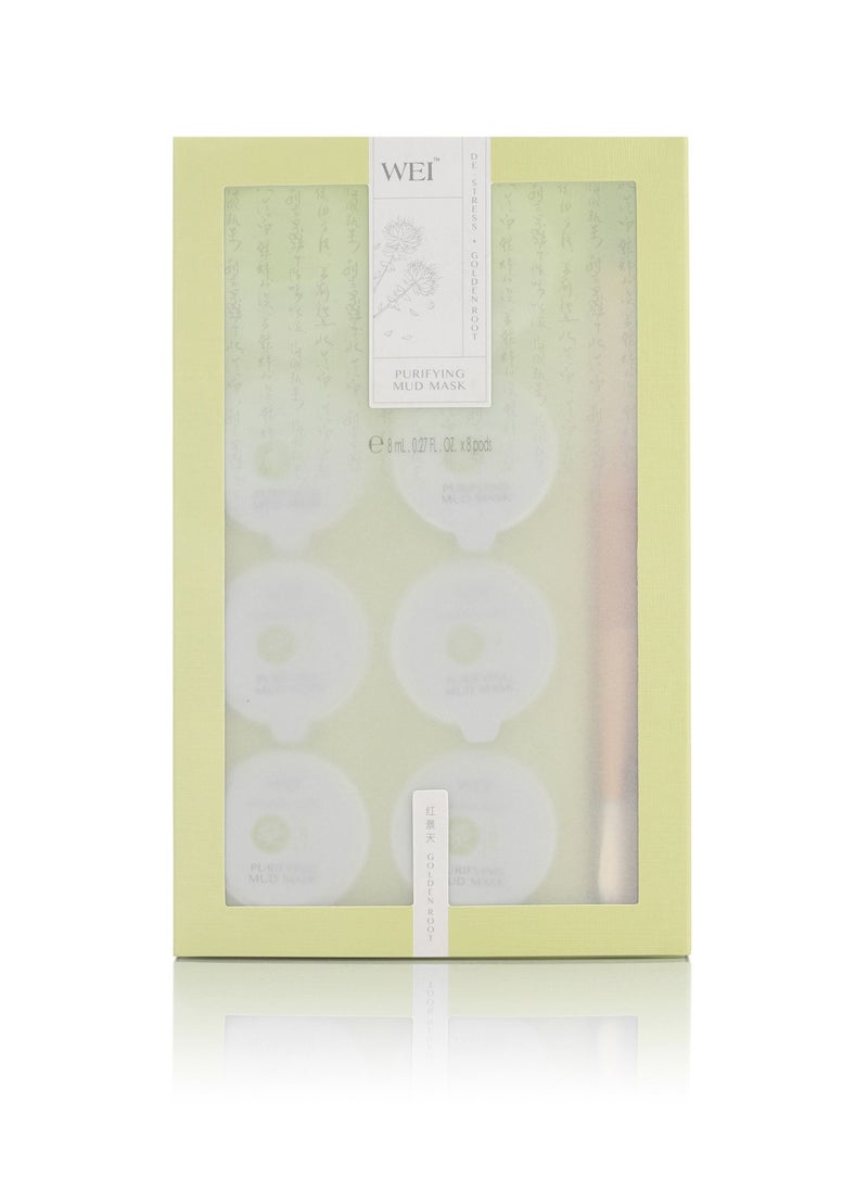 Golden Root Purifying Face Mask with Brush 8 ml x 8 For All Skin Types
