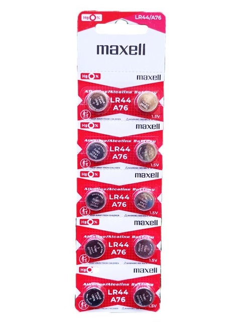 Pack Of 10 LR44 Alkaline Coin Battery