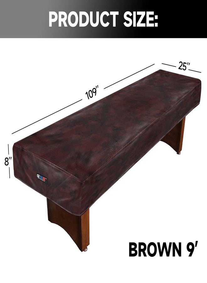 GSE Games & Sports Expert GSE Heavy-Duty Leatherette Shuffleboard Table Cover, Brown, 9' - Image 2