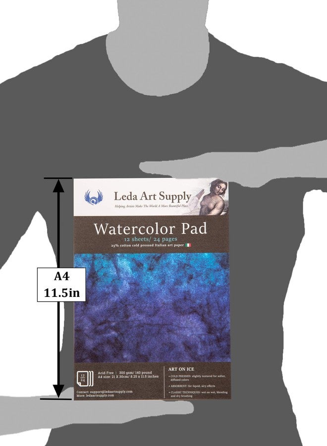 Leda Art Supply Water Color Sketchbook, A4 Cold Press Water Color 140lb Pad, Sketch Book for Artist, Smooth Surface for Art Painting, Drawing, Wet & Mixed Media Pack of 2, Size: 8.3 x 11inches - Image 5