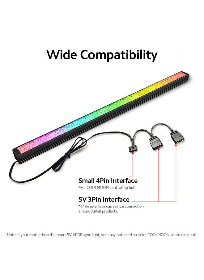 COOLMOON - ARGB Diamond-Like LED Strip Magnetic RGB Light Bar Rainbow PC Case Light Bar with 5V 3Pin ARGB Header Sync Lighting Effect - Image 1