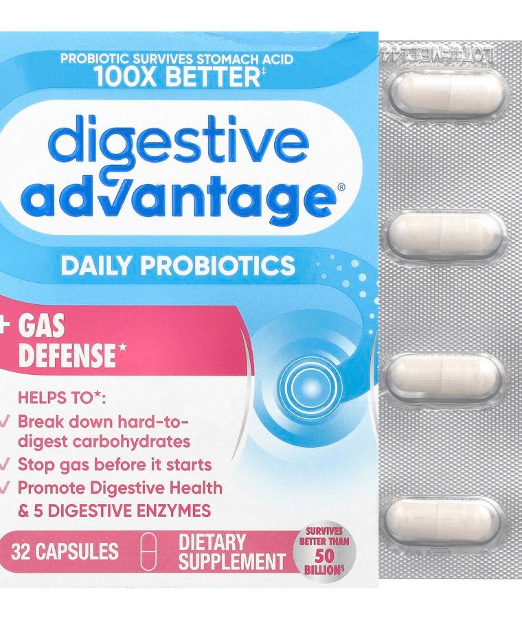 Digestive Advantage® Daily Probiotics + Gas Defense 32 Capsules