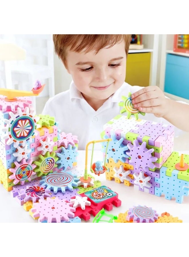 Electric Gear Building Block 83 PCES Toys - Rotating Creative Construction Toy, Motorized Toy Blocks | Portable Educational Gears Building Kit, Safe Design Stem Building Blocks Toys Set for Kids Ages 3+ - Image 5