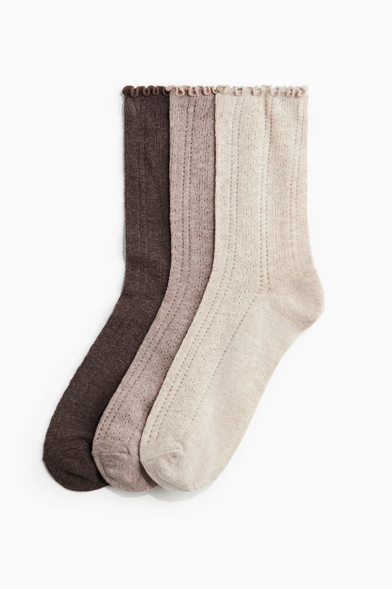 H&M 3-pack pointelle-knit socks