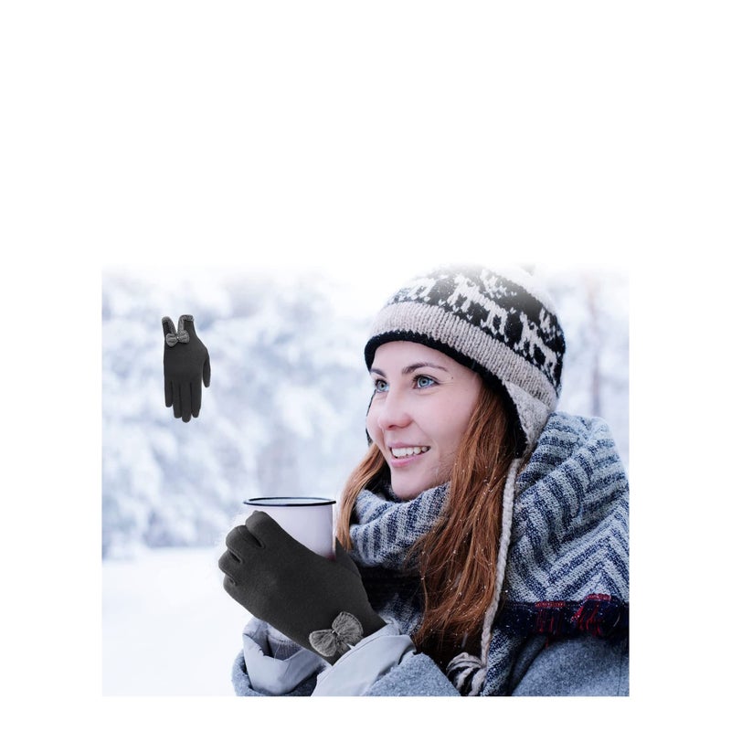 SOLARAE Women Winter Gloves Warm Gloves Windproof Gloves for Women Girls Winter Using Fleece Lined Thick Warm Gloves Gifts - Image 3