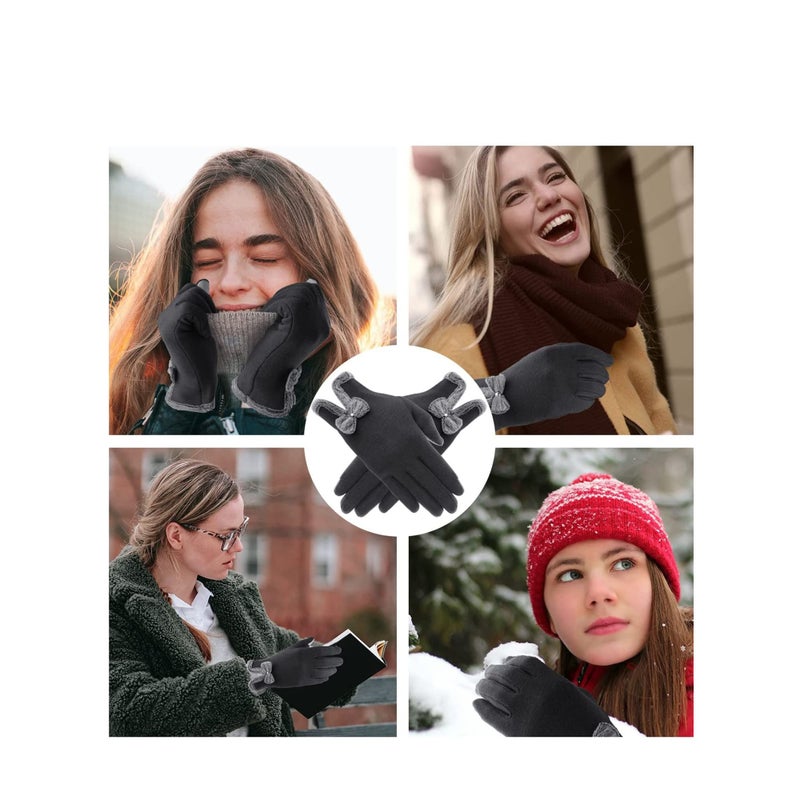 SOLARAE Women Winter Gloves Warm Gloves Windproof Gloves for Women Girls Winter Using Fleece Lined Thick Warm Gloves Gifts - Image 2