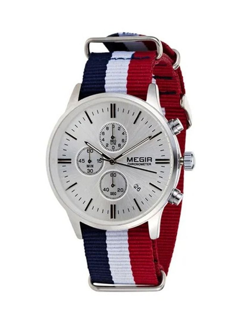 ميجر ساعة قماش أنالوج للرجال بسوارساعة رجالية كوارتز كرونوغراف كلاسيكية متعددة الوظائف - Image 1