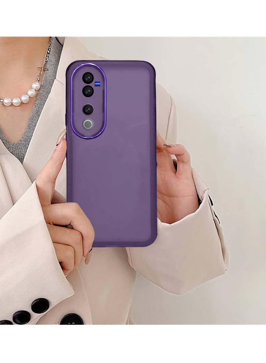 Topme Hülle Für Vivo V40 5G – Transparente TPU-Silikonhülle Mit Pink-Lila Farbverlauf, Weich & Schützend