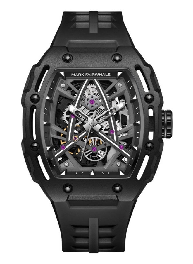 Mark Fairwhale Double-sided Skeleton Tourbillon Waterproof Barrel-shaped Mechanical Watch - Image 1