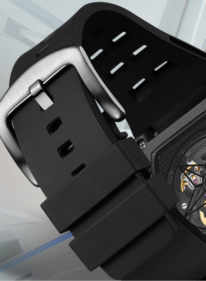 Mark Fairwhale Double-sided Skeleton Tourbillon Waterproof Barrel-shaped Mechanical Watch - Image 3