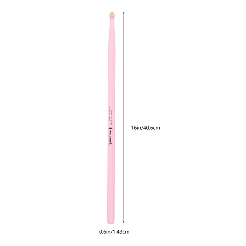 MILISTEN 2 Pairs Maple Wood Drumsticks Maple Percussion Drum Sticks Non Slip Drum Sticks Wood Tip Maplewood Drumstick for Kids Students and Adults, Pink - Image 3