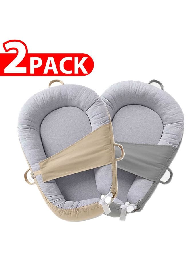 CATANES 2 Pack Of Baby Newborn Lounger Pillow Bed Unisex Baby  Buckle Multicolour - Image 1