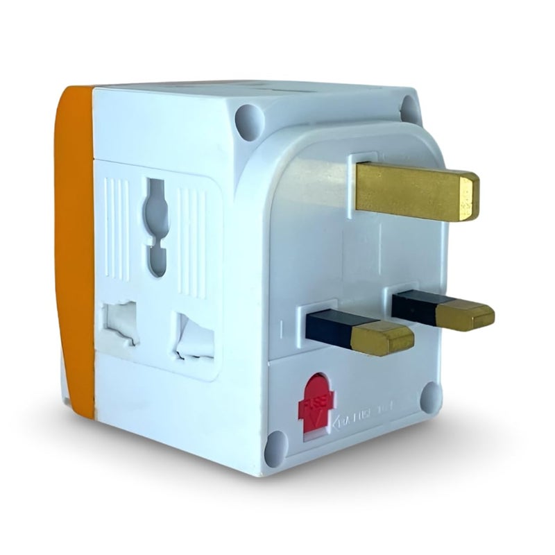 Upix 3 Pin Multi Plug Socket World to UKUAEHong Kong Type G Universal Travel Adapter 5A 250V Does Not Convert Voltage - Image 2
