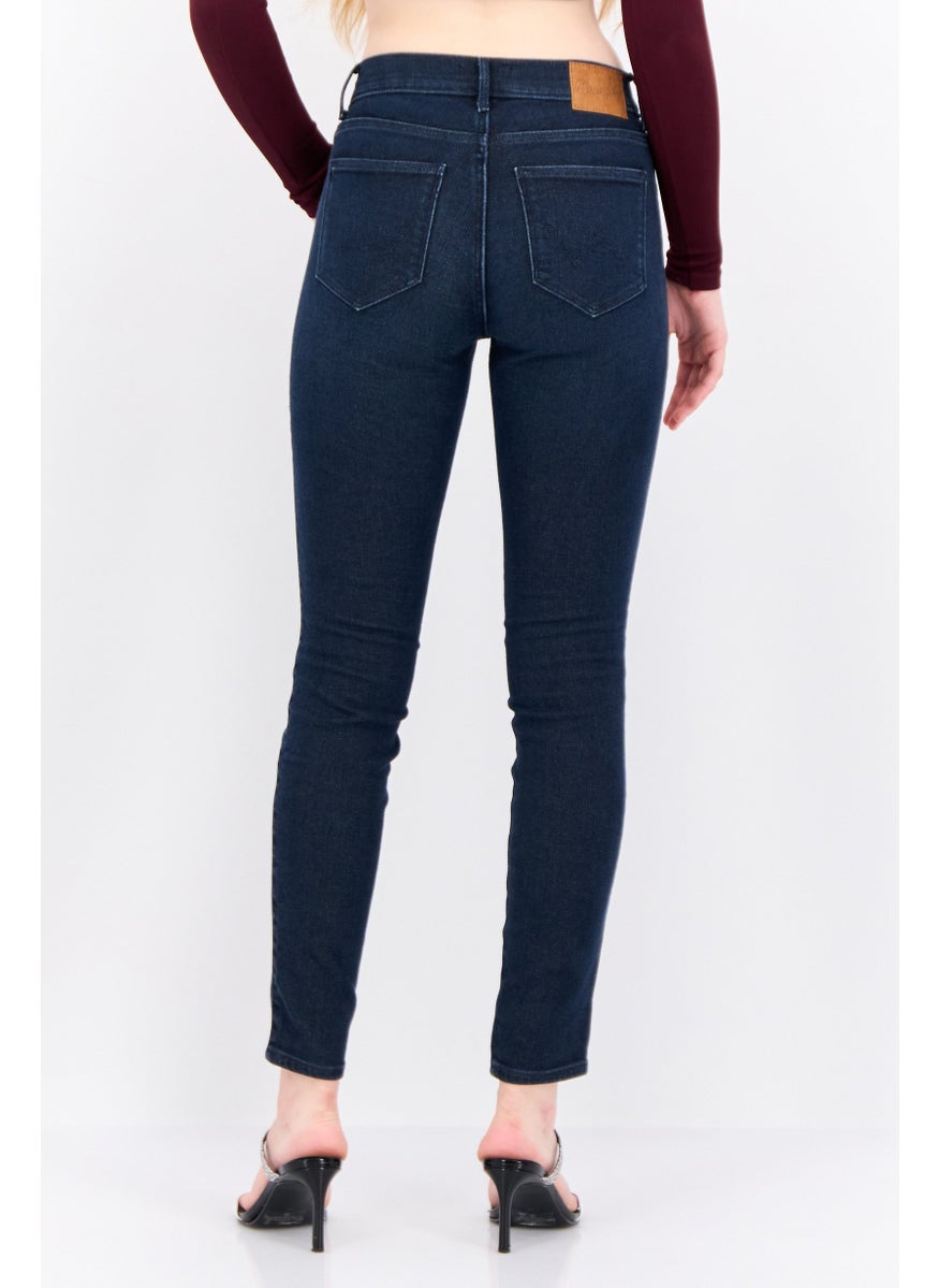 Wrangler - Women Skinny Fit Washed Stretchable Denim, Navy - Image 1