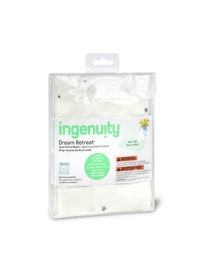 ingenuity Dream Retreat Oval Fitted Replacement Sheet, fits Dream Retrat Portable Sleep Solution, Machine-Washable, Neutral - Image 1