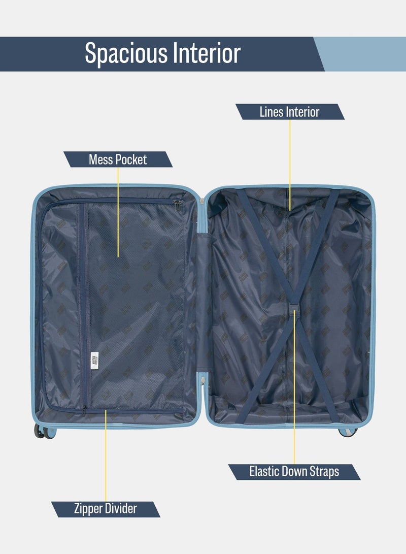 السياحية البريطانية مجموعة حقائب سفر بريتيش توريستر الصلبة من البولي بروبيلين، مكونة من 3 قطع، مزودة بقفل إدارة أمن النقل (TSA) | حقائب سفر خفيفة الوزن بعجلات دوارة بزاوية 360 درجة | حقائب ترولي متينة لسفر آمن (صغير، متوسط، كبير) - وردي مرجاني - Image 5