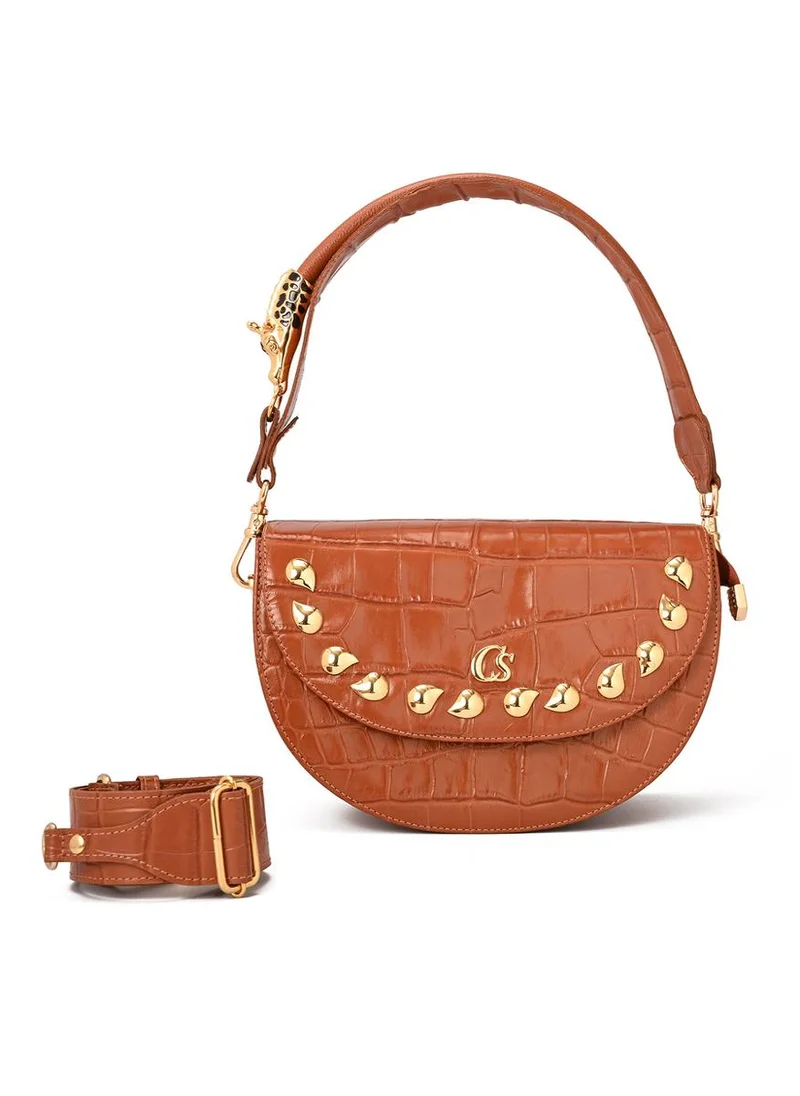 كارمن ستيفنز حقيبة سرج بنية اللون