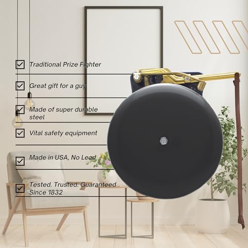 Bevin Bells Steel Trip Gong | Traditional Prize Fighter 6inch Boxing Bell | Loud & Made of Steel & Brass | Boxing Training and Warning Device in One | Man Cave/Bar Accessory | Made in USA 6STG - Image 4