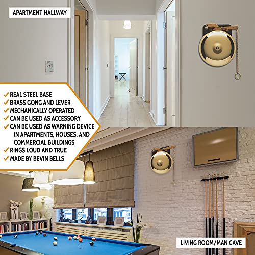 Bevin Bells Steel Trip Gong | Traditional Prize Fighter 6inch Boxing Bell | Loud & Made of Steel & Brass | Boxing Training and Warning Device in One | Man Cave/Bar Accessory | Made in USA 6STG - Image 5