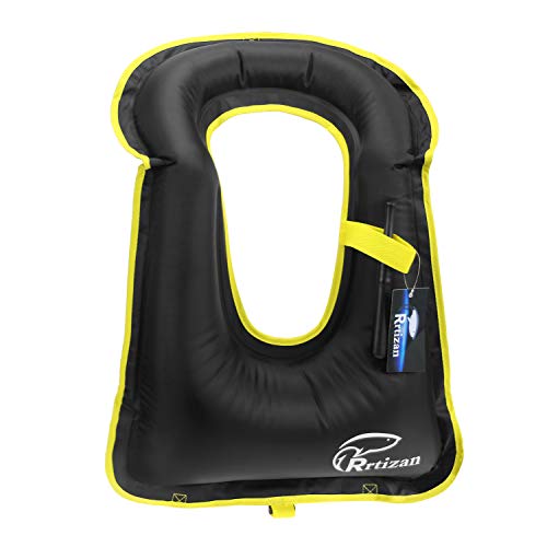 Rrtizan Snorkel Vest, Adults Portable Inflatable Swim Vest Jackets for Snorkeling Swimming Diving Safety(Black) - Image 1
