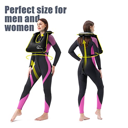 Rrtizan Snorkel Vest, Adults Portable Inflatable Swim Vest Jackets for Snorkeling Swimming Diving Safety(Black) - Image 5