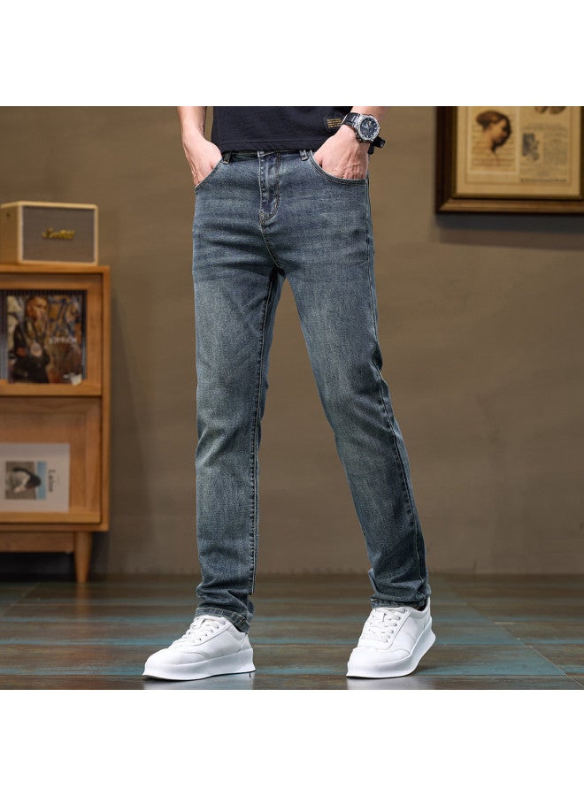 Fapai Autumn And Winter Men's Jeans Men's Straight Leg Pants Washed Stretch Versatile Casual Trousers Men's Pants - Image 5