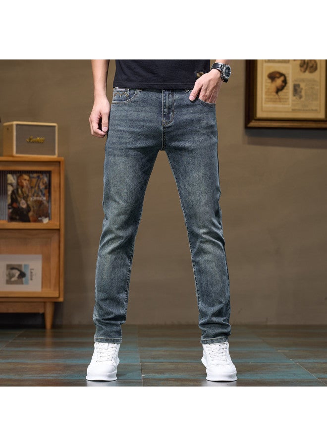 Fapai Autumn And Winter Men's Jeans Men's Straight Leg Pants Washed Stretch Versatile Casual Trousers Men's Pants - Image 4