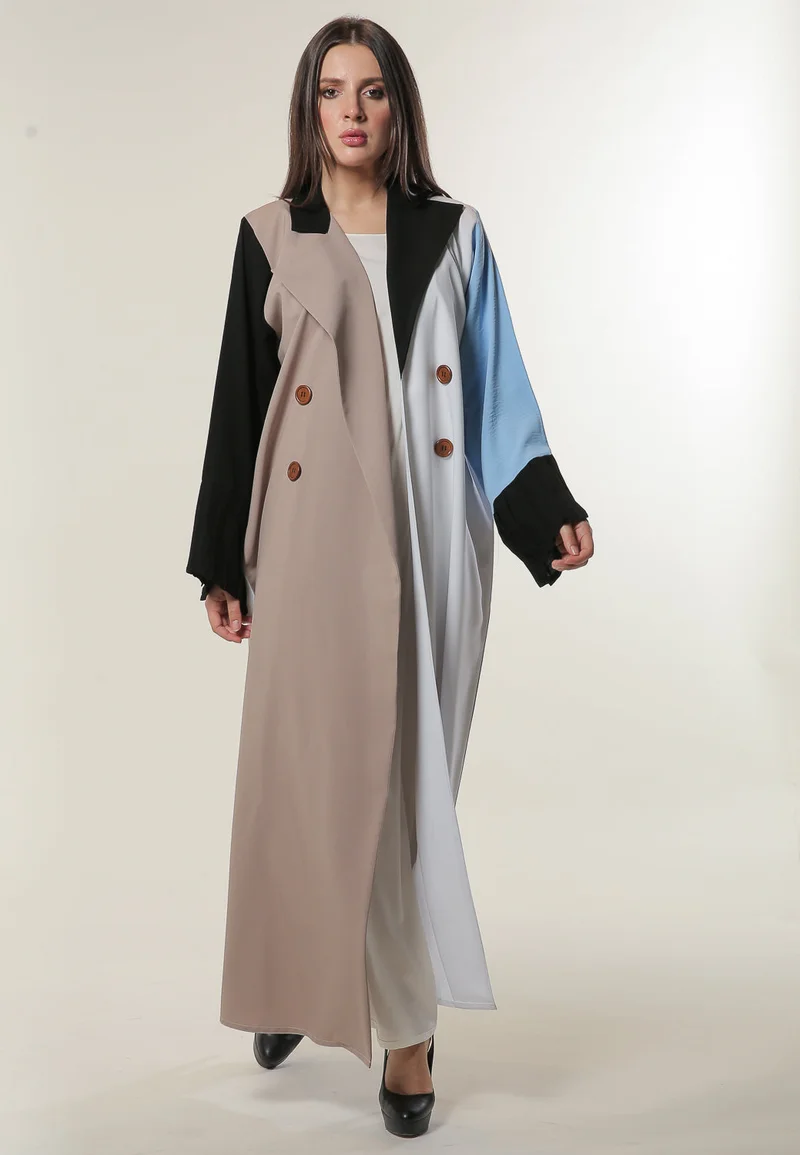 مويستريت Colorblock Trenchcoat Style Abaya