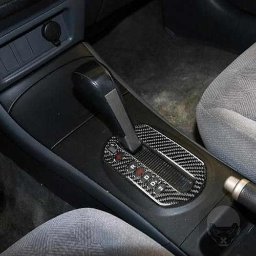 PJFUS Real Premium Carbon Fiber Car Center Console Automatic Gear Shift Transmission Panel Sticker Compatible with Honda Civic 2001 2002 2003 2004 2005 Auto Interior Accessories Black - Image 4
