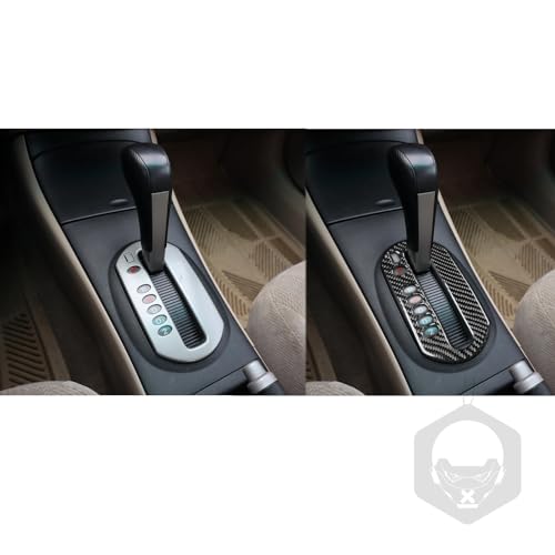 PJFUS Real Premium Carbon Fiber Car Center Console Automatic Gear Shift Transmission Panel Sticker Compatible with Honda Civic 2001 2002 2003 2004 2005 Auto Interior Accessories Black - Image 5