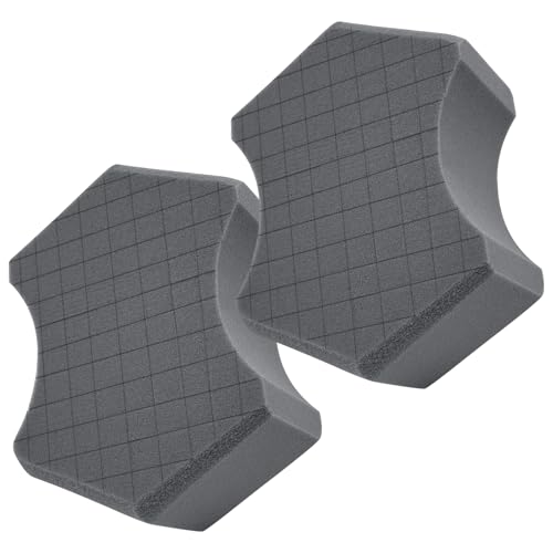 Saiqiang 2Pack Grid Car Wash Sponge Saiqiang Car Detailing Sponges Durable Foams Rinseless Washing CrossCut ScratchFree for Cleaning Accessories Gray - Image 1