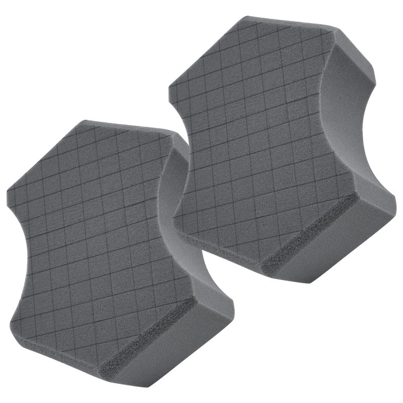 Saiqiang 2Pack Grid Car Wash Sponge Saiqiang Car Detailing Sponges Durable Foams Rinseless Washing CrossCut ScratchFree for Cleaning Accessories Gray - Image 3