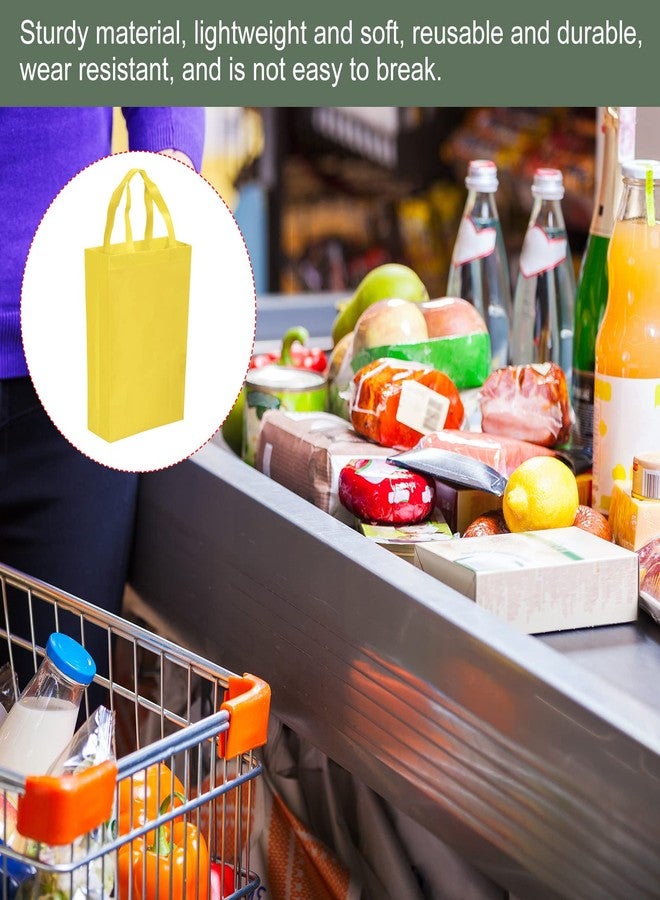 YOKIVE 10 Pack Reusable Gift Bag, DIY Blank Non-Woven Tote Bags, Great for Arts Crafts Grocery(Yellow, 36 x 25cm) - Image 4