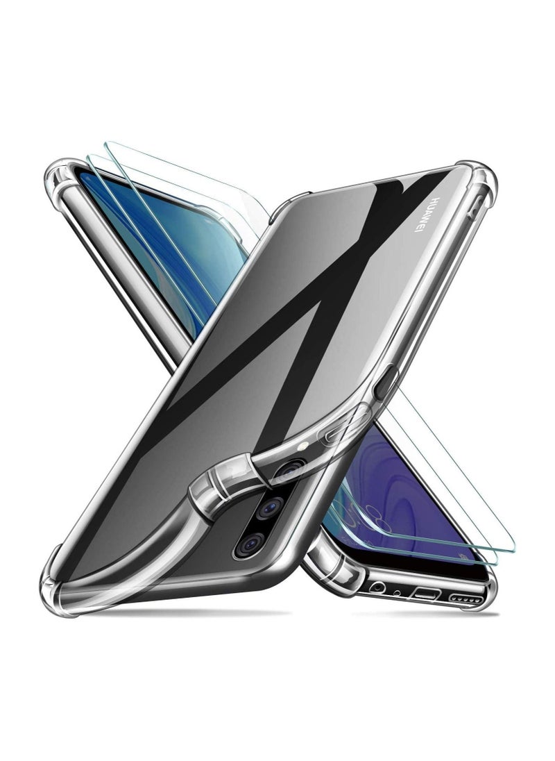 Huawei Y9s Case with 2 Pack Screen Protector, Clear Huawei Y9s Case Cover, Tempered Glass Film - Image 1
