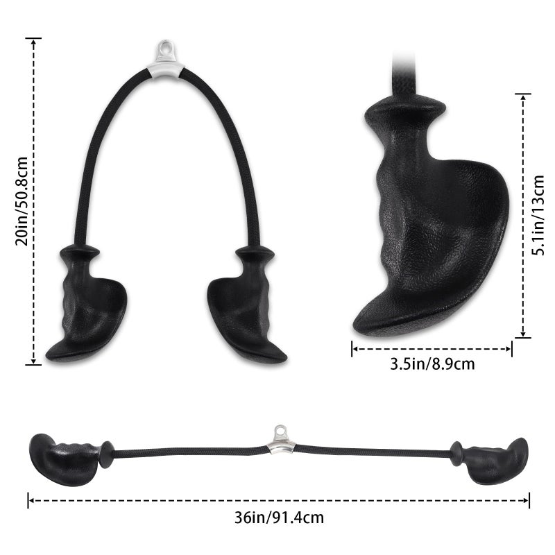 CYBEOE Tricep Rope Ergonomic Tricep Pull Down Attachment 36In - Rope Attachment for Cable Machine Pulley System Gym Home Triceps Rope Cable Attachment Workout Equipment - Image 4
