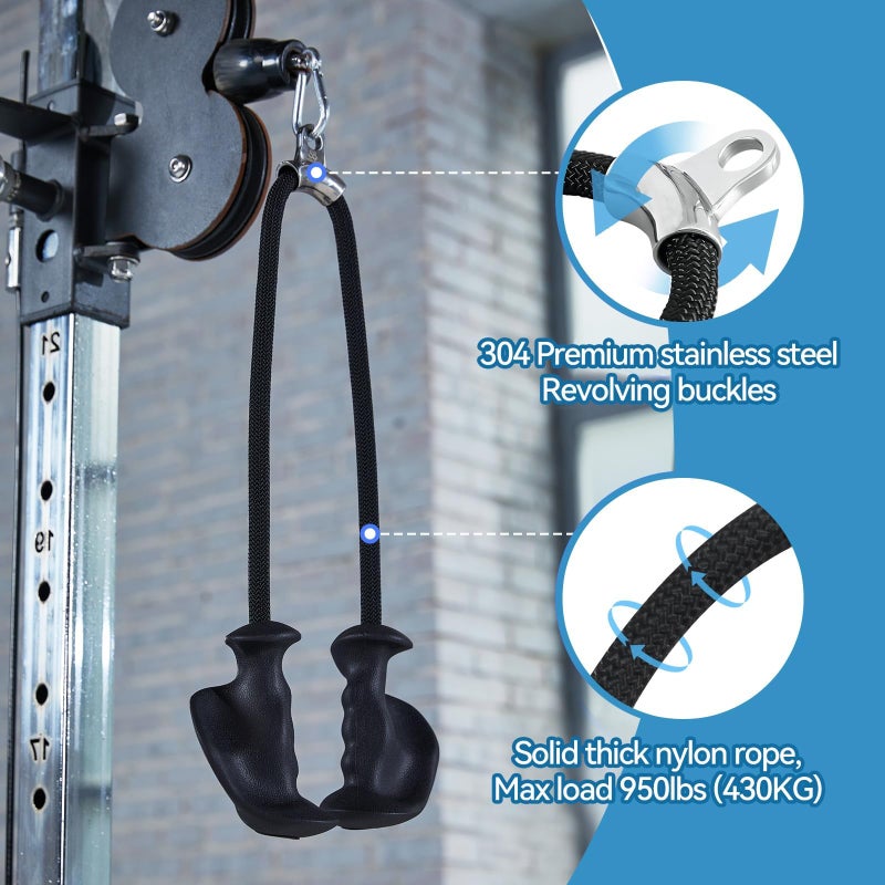 CYBEOE Tricep Rope Ergonomic Tricep Pull Down Attachment 36In - Rope Attachment for Cable Machine Pulley System Gym Home Triceps Rope Cable Attachment Workout Equipment - Image 3