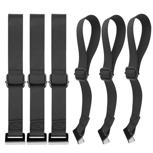 ROMASO Car Rooftop Cargo Tie Down Hook StrapsAdjustable Roof Cargo Carrier Straps for Car Roof BagNo Roof Rack Required6Pcs - Image 1