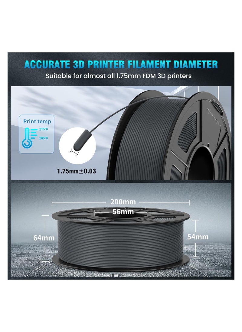 Generic - 3D Printer Filament, PLA 1.75mm for Most FDM 3D Printer, High Fluidity, High-Speed Printing, Neatly Wound PLA Filament, Dimensional Accuracy +/- 0.02 mm, 1 kg Spool, Black - Image 1