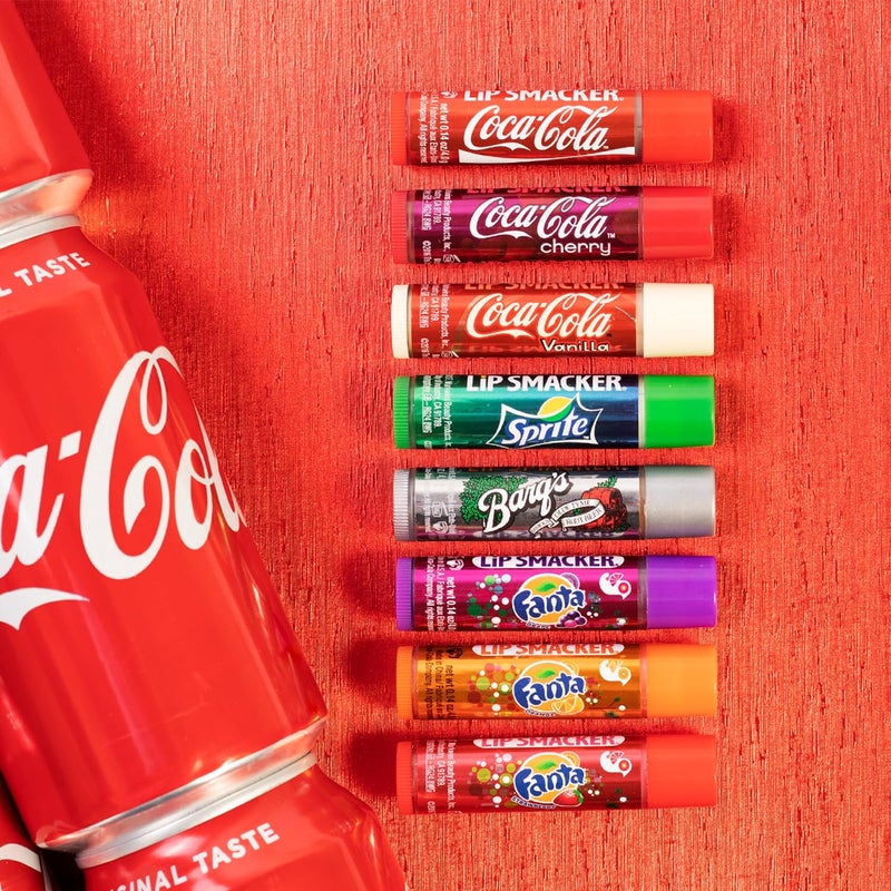 Lip Smacker Coca-Cola Flavored Balm, 8 Count, Flavors Coke, Cherry Vanilla Sprite, Root Beer, Orange Fanta, Grape Strawberry Fanta - Image 3