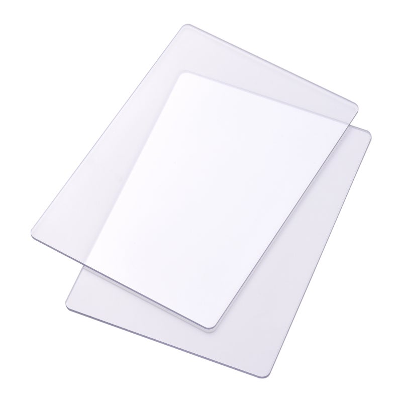 Die Cutting Plates 2Pcs Transparent PC Material Durable - Smooth Uniform Force Cutting Pads for Embossing Machines - Image 1