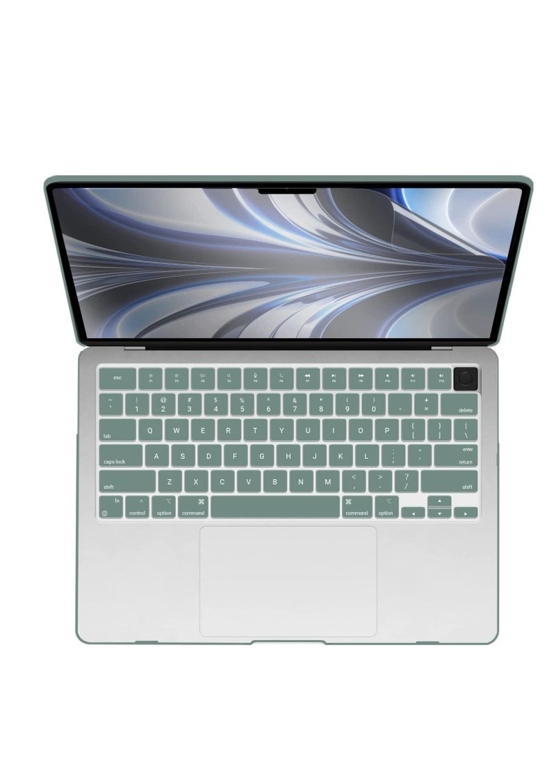 Generic 3 in 1  Bundle Case for MacBook Air 13.6 inch 2025 M4 Chip A3240 and 2024 M3 Chip A3113 and 2022 A2681 M2 Chip with Retina Display,Plastic Hard Shell Case + Keyboard Skin Cover+Screen Protector - Midnight Green  - Image 4